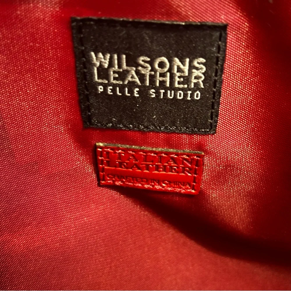 Vintage WILSONS Pelle Studio ITALIAN LEATHER Large RED LEATHER Briefbag Tote